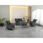 Zigonzi Vilza, 2+1+1 Rattan Bahçe Mobilyası, Antrasit