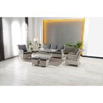 Zigonzi Vilza, 3+1+1 Rattan Bahçe Mobilyası, Beyaz