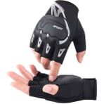 Zigver Unisex Korumalı Yarım Bisiklet Motorsiklet Eldiveni - Standart - Siyah