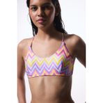 Zigzag Desenli Bikini Üstü - Renkli - 34