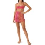 Zigzag Desenli Mini Etek - Açık Pembe - 36