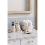 Zigzag Home Dekoratif 5 Parça Mermer Desen Geometrik Banyo Seti Sıvı/Katı Sabunluk Diş Fırçalık Tepsi Havluluk