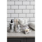 Zigzag Home Dekoratif 5 Parça Mermer Desen Oval Banyo Seti Sıvı ve Katı Sabunluk Diş Fırçalık Tepsi Havluluk