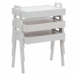 Zigzag Home Surface Beyaz 3lü Zigon Sehpa