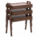 Zigzag Home Surface Ceviz 3lü Zigon Sehpa