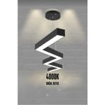 Zigzag ( Siyah Kasa, Beyaz Işık ) Ledli Modern LED Avize, Salon, Mutfak, Oturma Yatak Odası, Sarkıt - 1