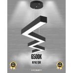 Zigzag ( Siyah Kasa, Beyaz Işık ) Ledli Modern Sarkıt LED Avize - 1