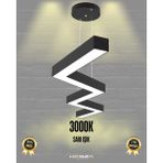 Zigzag (Siyah Kasa, Sarı Işık) Ledli Modern Sarkıt LED Avize Salon Mutfak Oturma Odası Yatak Odası Antre Hol LED - Sarı Işık (3000K)