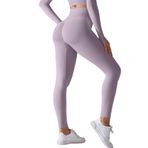 Zilams Spor taytı, kadın, bot, kısa kollu, yüksek bel, spor pantolonu, opak, dikişsiz, jimnastik, yoga, fitness, antrenman, koşu için, C-Lila, M