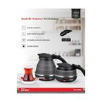 Zilan Zln1986 Su Isıtıcı | 0,5 L. | 750w Katlanabilir Mini Seyahat Kattle | Paslanmaz Çelik Tabanı Gri