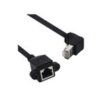Zilevo Rj45 Dişi Erkek Uzatma 0.5M Dirsek 90 Derece Panel Tipi Cat6 Montaj Kablosu