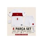 ZİLONG TÜRKİYE BEYAZ ARDA GULER 8 MİLLİ TAKIM ÇOCUK FUTBOL FORMASI 4 PARÇA ( FORMA + ŞORT + ÇORAP + BİLEKLİK )