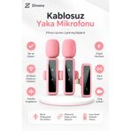 Zilvana Mivessa Kablosuz Pembe Yaka Mikrofonu 2'li Lightning Uyumlu Telefon Canlı Yayın Röportaj Kayıt