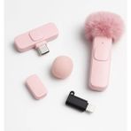 Zilvana Pembe Kablosuz Yaka Mikrofonu Bluetooth Bağlantılı, 6-8 Saat Kullanım Süresi ile 1 ADET