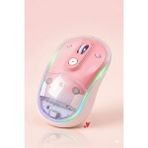 Zilvana Rgb Işıklı Simli Akışkan Tasarım Efektli Şarjlı Pembe Kablosuz Mouse