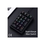 Zilvana RGB Mekanik Sayısal Tuş Takımı | 21 Tuşlu Kablolu Numpad, Mavi Switch, Gaming & Ofis Klavye