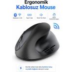 Zilvana Type-C Şarjlı Dikey Ergonomik Kablosuz Mouse Bluetooth Siyah (Sağ El Kullanımına Uygundur)