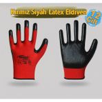 Zimak EL-100 Kırmızı Siyah Latex Eldiven 10 Numara (12 Çift)