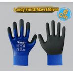 Zimak EL-154 Sandy Finish Mavi Eldiven 10 Numara (6 Çift)