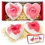 Zimpli Gifts 2'li Kalp Bath Bombs Doğal Organik&Vegan Banyo Bombası Hediye Seti 2x90 gr