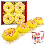 Zimpli Gifts 4'lü Donut Bath Bombs Doğal Organik&Vegan Banyo Bombası Hediye Seti 4x100 gr