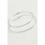 Zincir Çizgili Metal Halka Küpe 8-9-10 Cm