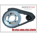 ZİNCİR- (Ön + Arka) DİŞLİ SETİ 125 KT ORJ.DELTA FORCE