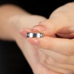 Zincir Tasarım Silver Renk Free Size Kişiye Özel İsim/Harf Yazılı 925 Ayar Gümüş Kadın Tektaş Yüzük