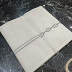 Zincir ve Sargı Nakışlı Mutfak Havlusu Dekoratif Pamuklu 2 Adet Havlu - Beyaz - Gümüş - 30 x 50 cm