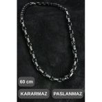 #Zincirkolye 316L Çelik Kral Zincir Erkek Kolye Gümüş Renk 60 Cm Kararmaz Paslanmaz Kalın Halkalı Şık Modern Günlük Komb