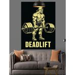 Zincirlerle Deadlift Yapan Bir Adam Dekoratif Kanvas - Mdf Ahşap Tablo