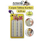 Zincirli Çarpım Tablosu 12 Adet 6X10 Cm Cep Zircirli Çarpım Tablosu Yaz Sil Özellikli Karne Hediyesi Çarpım Kartları