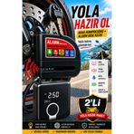 Zineets 2Lİ PAKET Alarmlı Disk Kilidi Ve Hava Kompresörü Powerbanklı Motorsiklet Martı Scooter Bisiklet Sesli Alarm