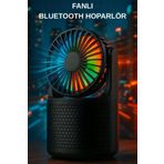 Zineets Işıklı Büyük Boy FANLI Bluetooth Hoparlör Taşınabilir Şarjlı Ses Sistemi Ve Vantilatör Radyolu