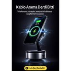 Zineets Kablosuz Şarjlı Araç Içi Telefon Tutucu 15w Tüm Modeller Uyumlu Araba Telefon Tutacağı