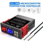 Zining Shop Stc Ac Çift Dijital Sıcaklık Kontrol Cihazı Iki Röle Çıkışlı Termostat Isıtıcı Problu Ev Buzdolabı Soğuk Isı (Yurt Dışından) - Renkli