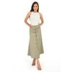 ZINN WEAR DÜĞMELİ KETEN ETEK