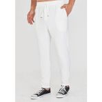 Zinox Erkek Bel Lastikli Bağcıklı Duble Paça Slim Fit Jogger Pantolon - 00-Beyaz