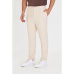 Zinox Erkek Bel Lastikli Bağcıklı Duble Paça Slim Fit Jogger Pantolon - Bej