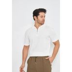 Zinox Erkek Yazlık Rahat ve Trend Polo Yaka ve Dikey Fermuarlı Klasik Kısa Kollu Kazak - 2XL