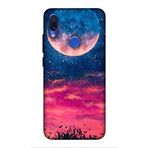 Zipax 8520 Xiaomi Redmi Note 7 Pro Kızıl Gece Ay Baskılı Uyumlu Silikon Kılıf