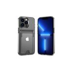 Zipax Apple iPhone 12 Pro Max Kılıf Ensa Kartlıklı Şeffaf Silikon Kapak