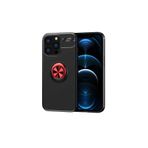 Zipax Apple İphone 14 Pro İle Uyumlu Kılıf Ravel Yüzüklü Silikon Kapak Siyah Kırmızı