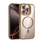 Zipax Apple iPhone 14 Pro Max ile Uyumlu Kılıf, MagSafe Şarj Özellikli, Lensli Stand, Kahverengi