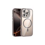 Zipax Apple İphone 15 Pro Max İle Uyumlu Kılıf Kamera Standlı Lens Koruyucu Hediyeli Zr Etro Gri