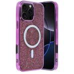 Zipax Apple iPhone 15 Pro Max ile Uyumlu Kılıf, MagSafe Şarj Özellikli, Taşlı Tasarım, Mor
