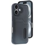 Zipax Apple İphone 16 İle Uyumlu Kılıf Kartlıklı Silikon Kapak Azn Sara Siyah