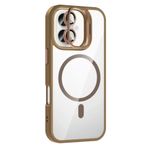 Zipax Apple iPhone 16 Plus ile Uyumlu Kılıf, MagSafe Şarj Özellikli, Lensli, Standlı, Kahverengi