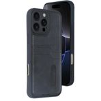 Zipax Apple İphone 16 Pro Max İle Uyumlu Kılıf Kartlıklı Silikon Kapak Azn Sara Siyah