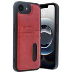 Zipax Apple İphone 16E İle Uyumlu Kılıf Kartlıklı Silikon Kapak Azn Sara Kırmızı